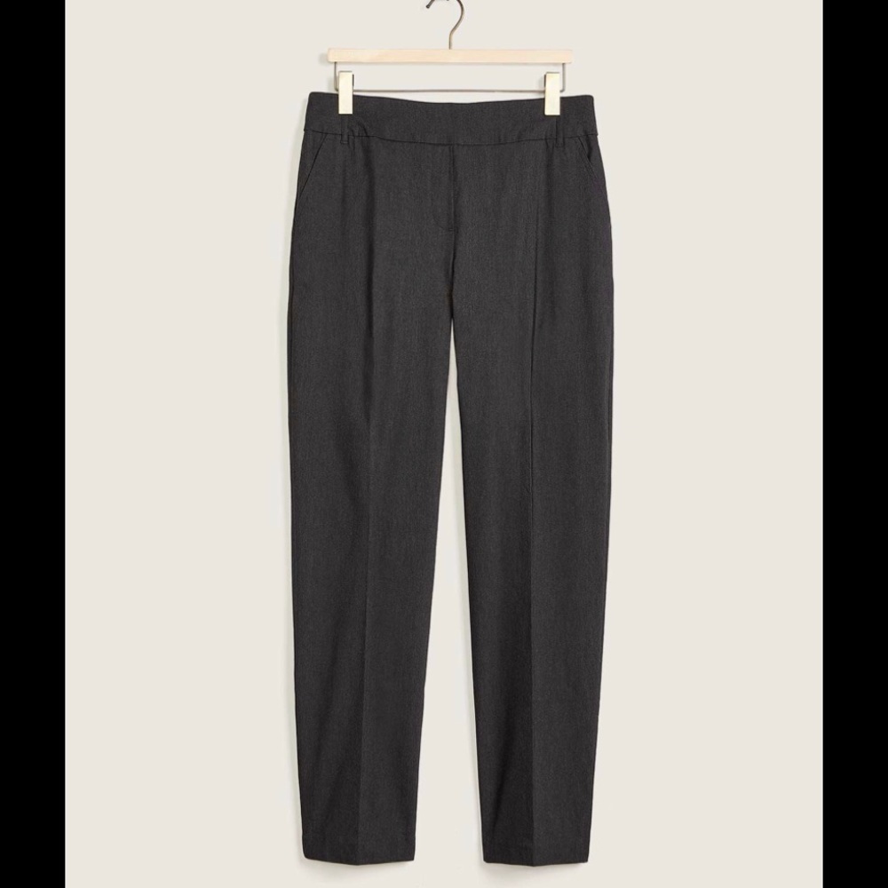 Tall, Straight Leg Solid Pant - Mixed Gray, Size 14 Tall (New) by Addition Elle